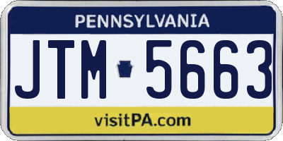 PA license plate JTM5663