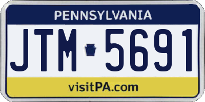 PA license plate JTM5691