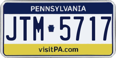 PA license plate JTM5717