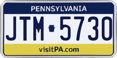 PA license plate JTM5730