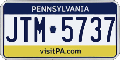 PA license plate JTM5737