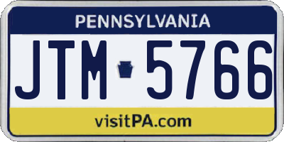 PA license plate JTM5766