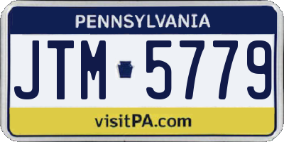 PA license plate JTM5779