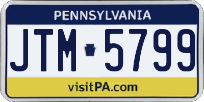 PA license plate JTM5799