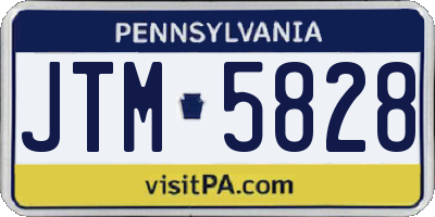 PA license plate JTM5828