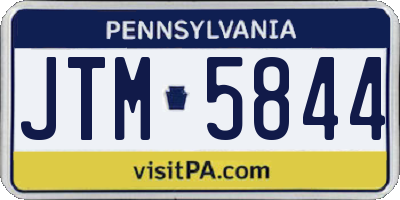 PA license plate JTM5844
