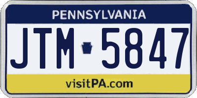PA license plate JTM5847