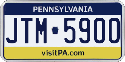 PA license plate JTM5900