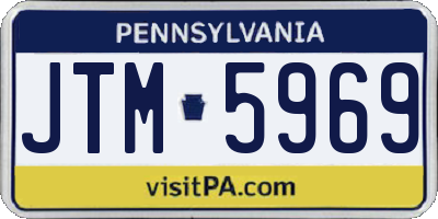 PA license plate JTM5969