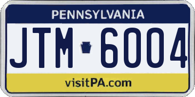 PA license plate JTM6004