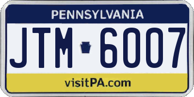 PA license plate JTM6007