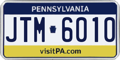 PA license plate JTM6010