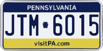 PA license plate JTM6015