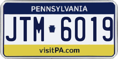 PA license plate JTM6019
