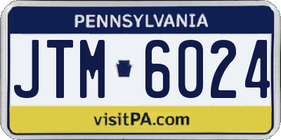 PA license plate JTM6024