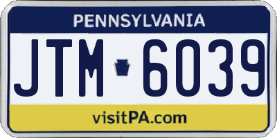 PA license plate JTM6039