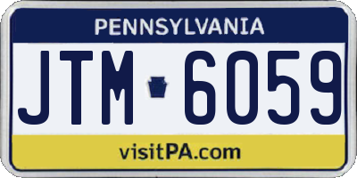 PA license plate JTM6059