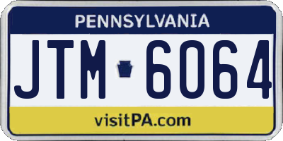 PA license plate JTM6064