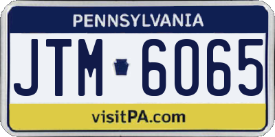 PA license plate JTM6065