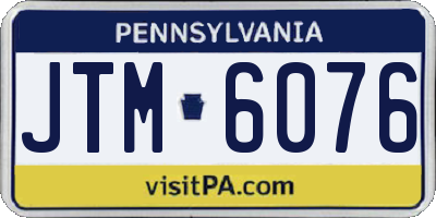 PA license plate JTM6076