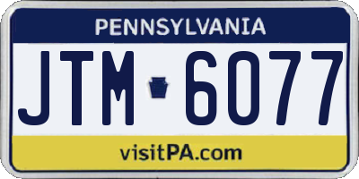 PA license plate JTM6077