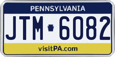 PA license plate JTM6082