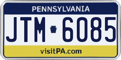PA license plate JTM6085