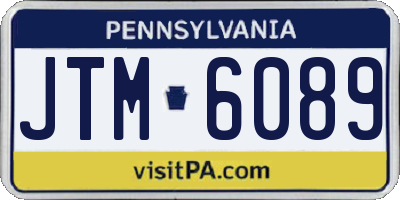 PA license plate JTM6089