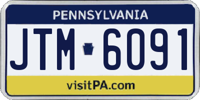 PA license plate JTM6091
