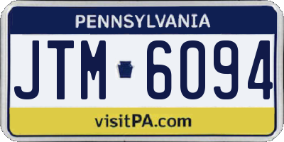 PA license plate JTM6094