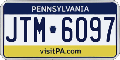 PA license plate JTM6097