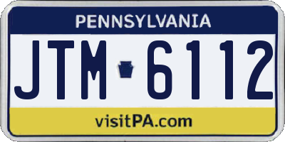 PA license plate JTM6112