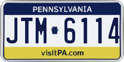 PA license plate JTM6114