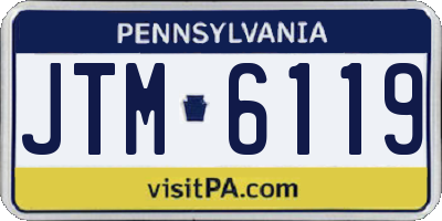PA license plate JTM6119