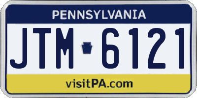PA license plate JTM6121