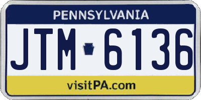 PA license plate JTM6136
