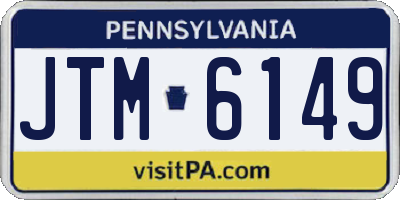 PA license plate JTM6149