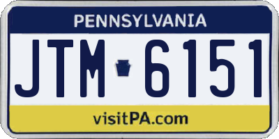 PA license plate JTM6151