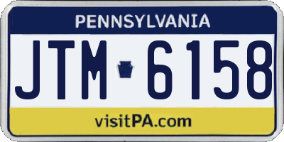 PA license plate JTM6158