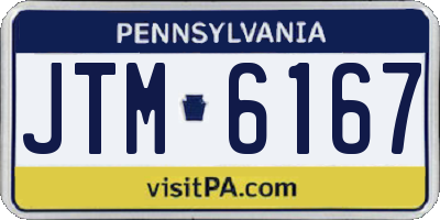 PA license plate JTM6167