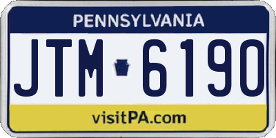 PA license plate JTM6190