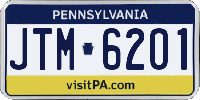 PA license plate JTM6201