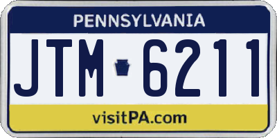 PA license plate JTM6211