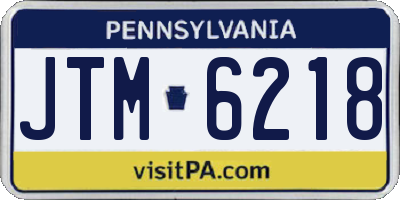 PA license plate JTM6218