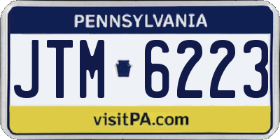 PA license plate JTM6223