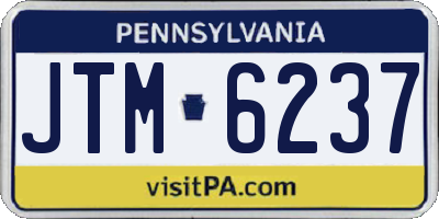 PA license plate JTM6237
