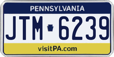 PA license plate JTM6239