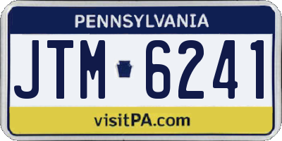 PA license plate JTM6241