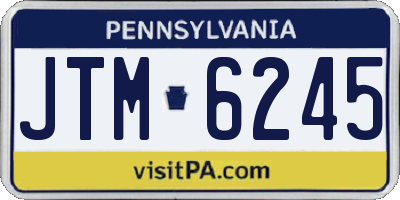 PA license plate JTM6245