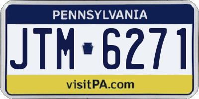 PA license plate JTM6271